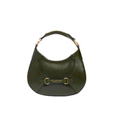 Borsa pelle donna piccola con tracolla removibile Isabella, Verde Scuro